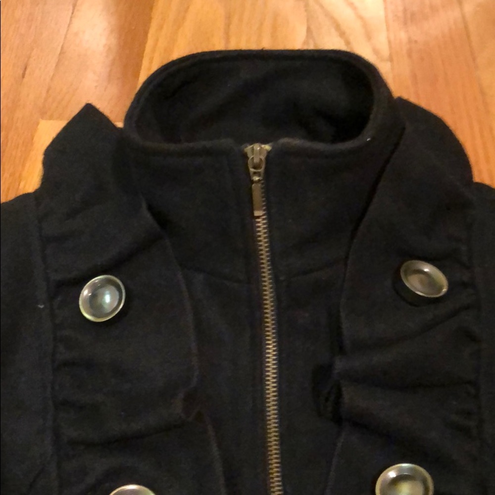 Grass collection black coat with belt Medium Runs Smaller Possibly Juniors Size? - Picture 6 of 8